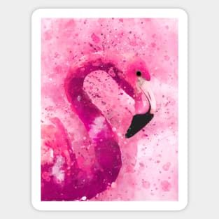 Dramabite Flamingo Pink Watercolor Painting Gift Wife Girlfriend Sticker